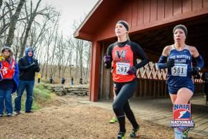 Racing in the FREEZING cold in Kansas. Check out the sweet red covered bridge!
